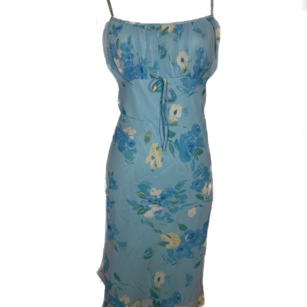 Vintage Blue Floral Dress
